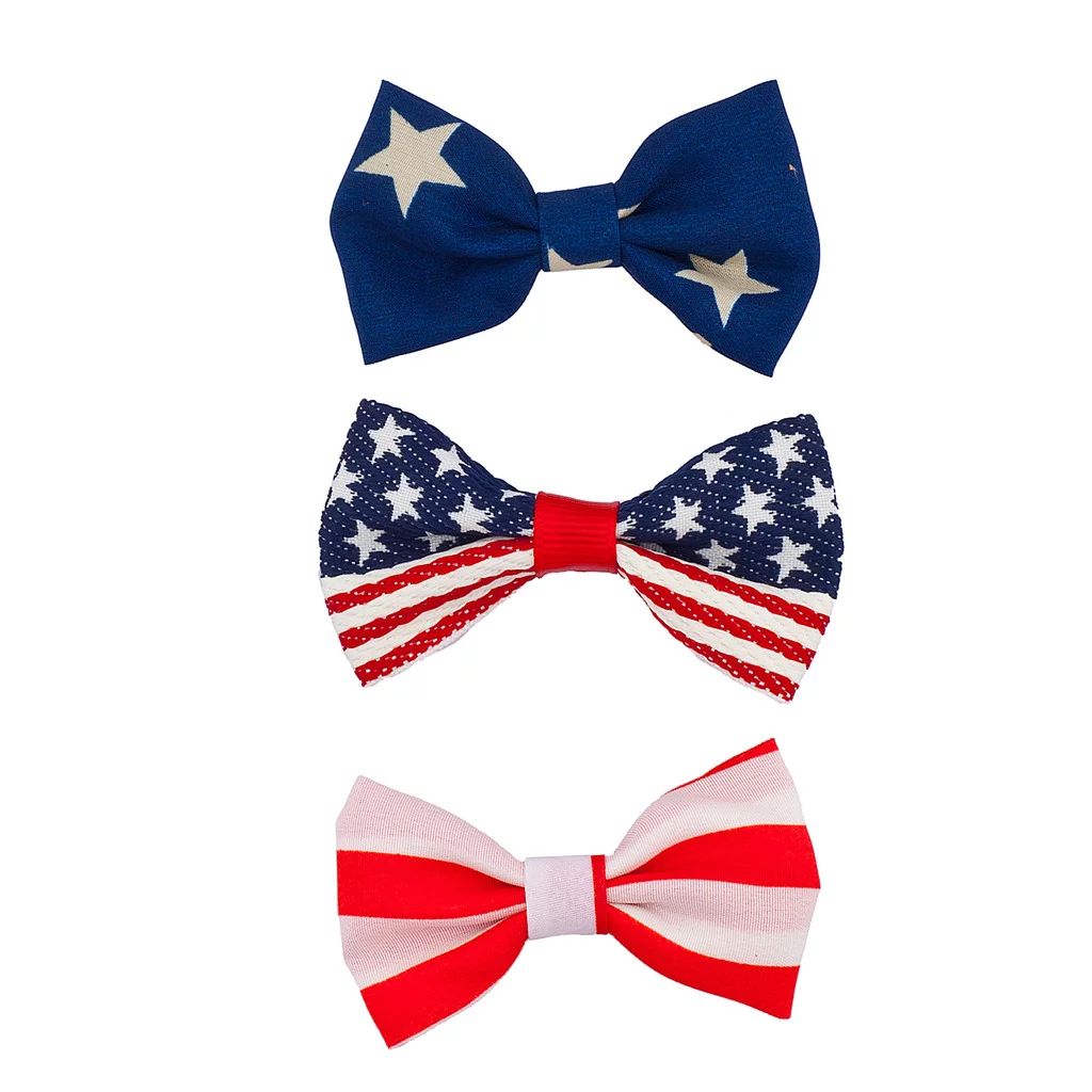 Lux Accessories July 4th Independence Day Patriotic Bow Pack (3PC) - Walmart.com | Walmart (US)