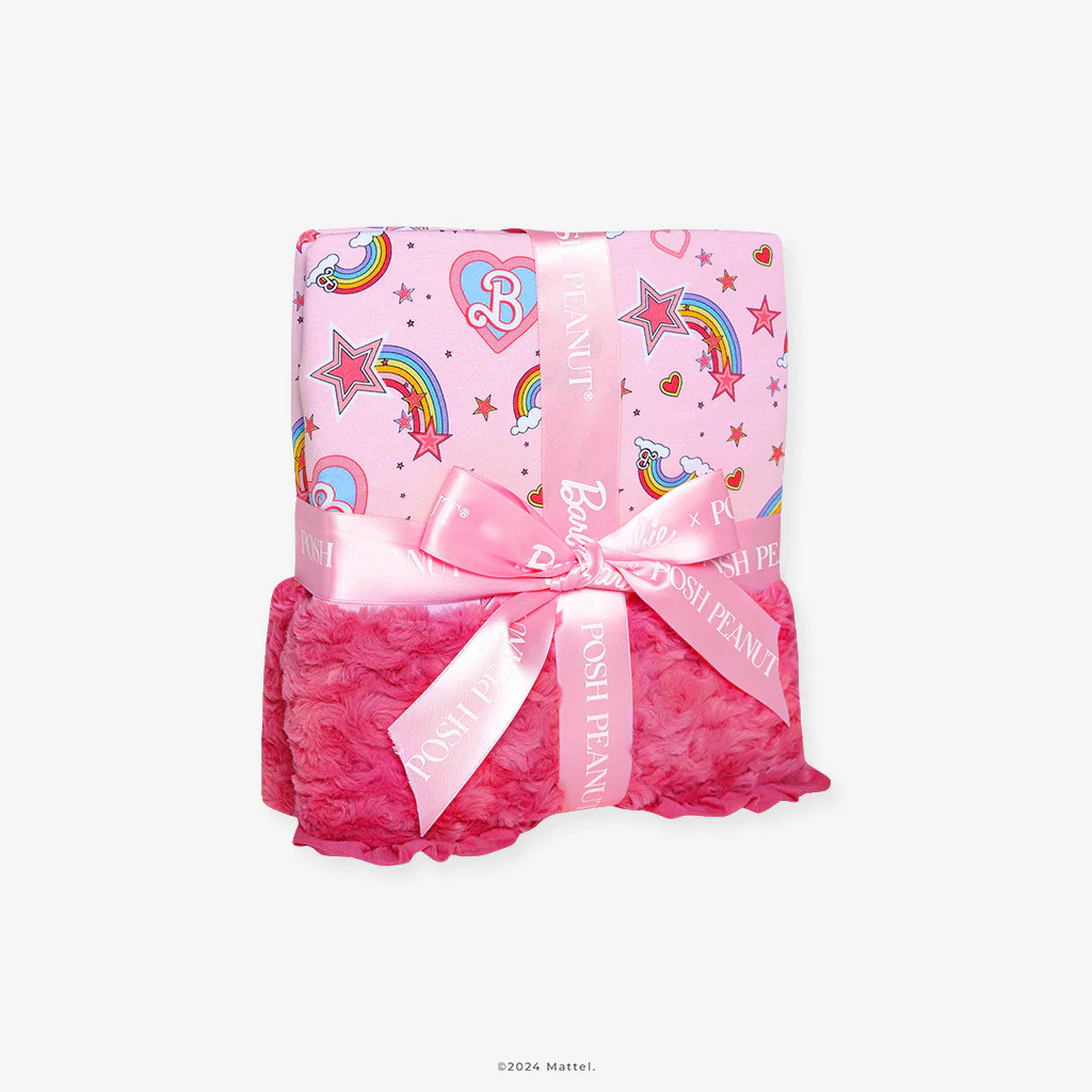 Pink Double-sided Plush Swaddle | Barbie™ Star Power | Posh Peanut