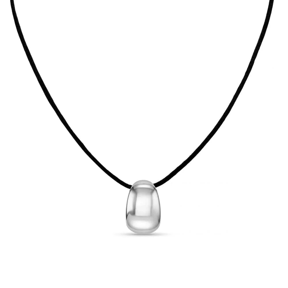 Silver Tapered Pendant Cord Necklace | Orelia