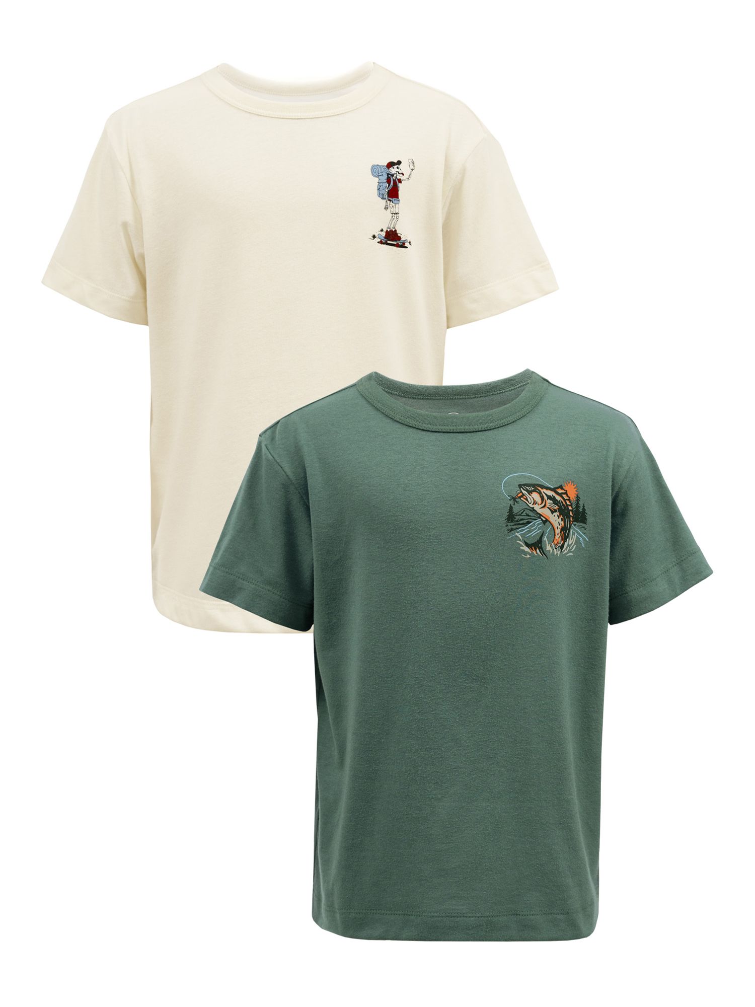 Wonder Nation Boys Short Sleeve Elevated Graphic T-Shirt, 2-Pack, Sizes 4-18 & Husky | Walmart (US)