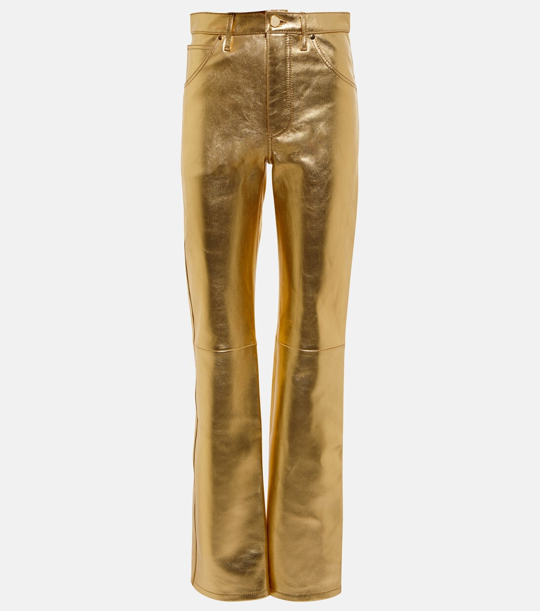 High-Rise-Hose aus Metallic-Leder | Mytheresa (DACH)