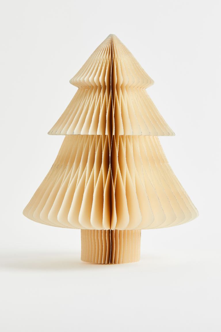 Paper Tree Christmas Decoration - Cream/silver-colored - Home All | H&M US | H&M (US + CA)