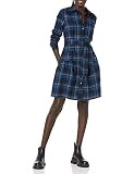 Amazon Essentials Women's Mini Feminine Flannel Shirt Dress, Black, Chelsea Tartan, Large | Amazon (US)