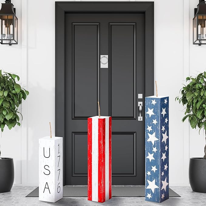 Amazon.com : 3 Pcs 19.68"h 4th of July Wooden Standing Decor 250th Anniversary Memorial Day Front... | Amazon (US)