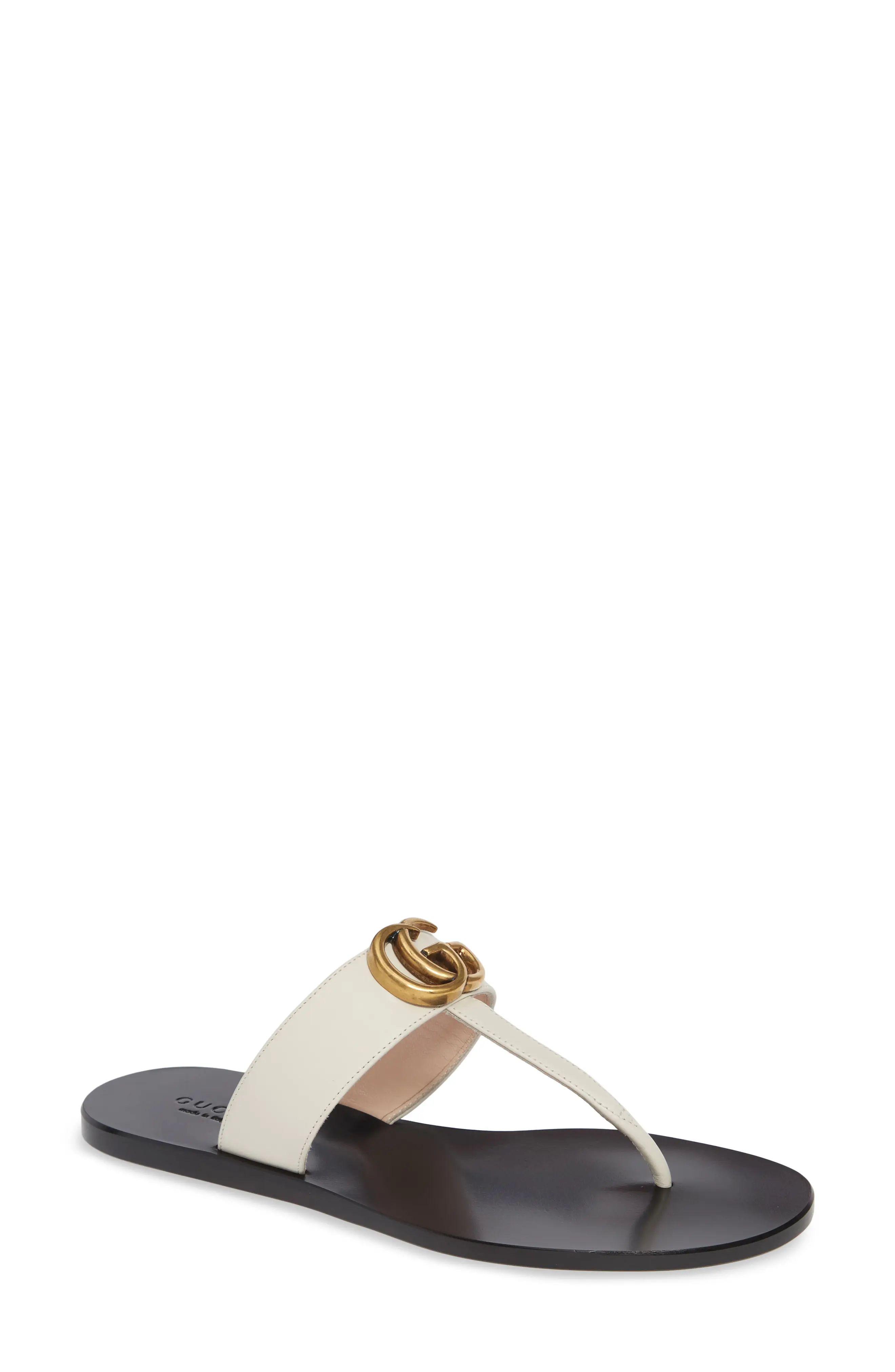 Women's Gucci Gg T-Strap Sandal, Size 5US - White | Nordstrom