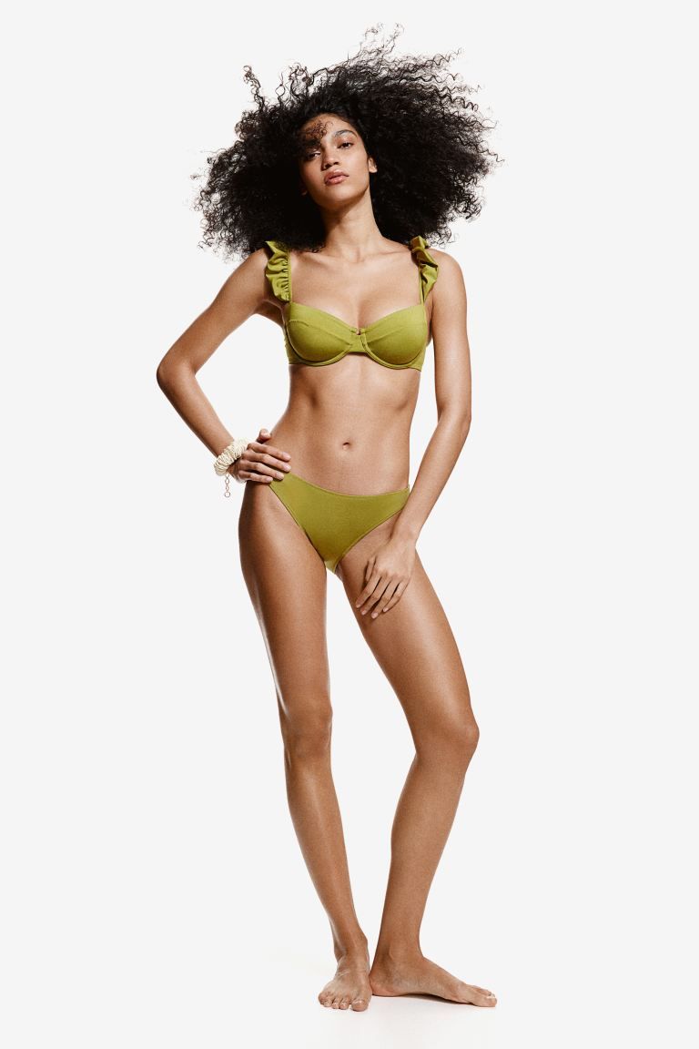 Bikini Bottoms - Regular waist - Olive green - Ladies | H&M US | H&M (US + CA)