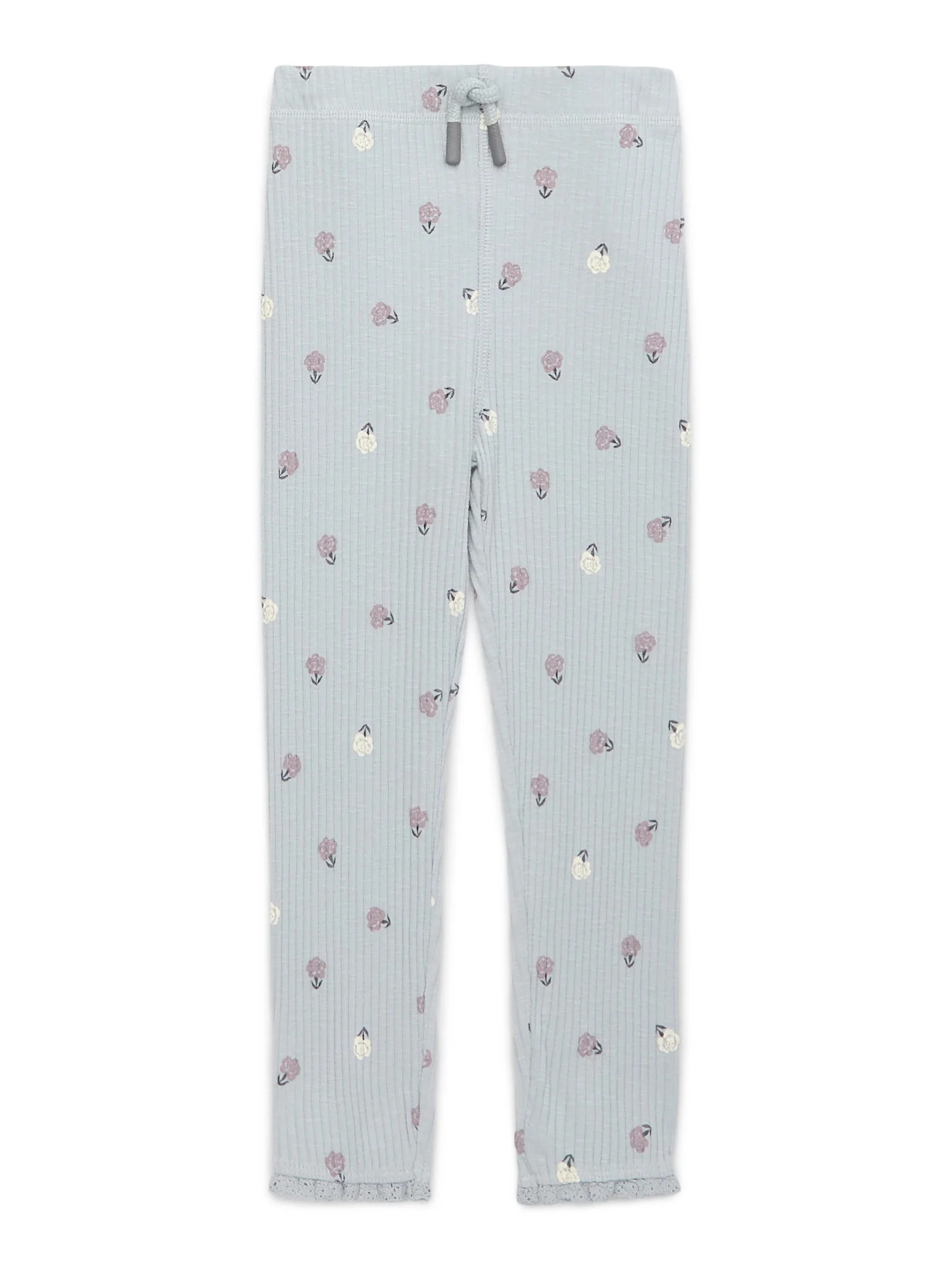 easy-peasy Toddler Girl Lace Hem Rib Leggings, Sizes 18M-5T | Walmart (US)