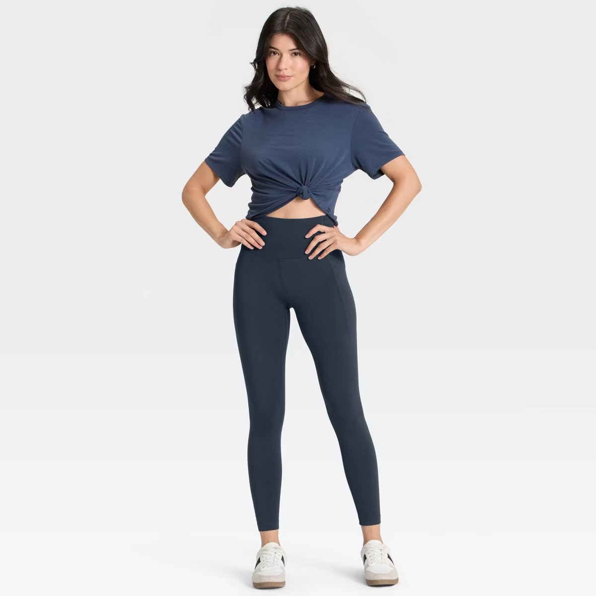 Women's Dynamic Flex High Rise Pocketed 7/8 Leggings - All In Motion™ Navy Blue L | Target