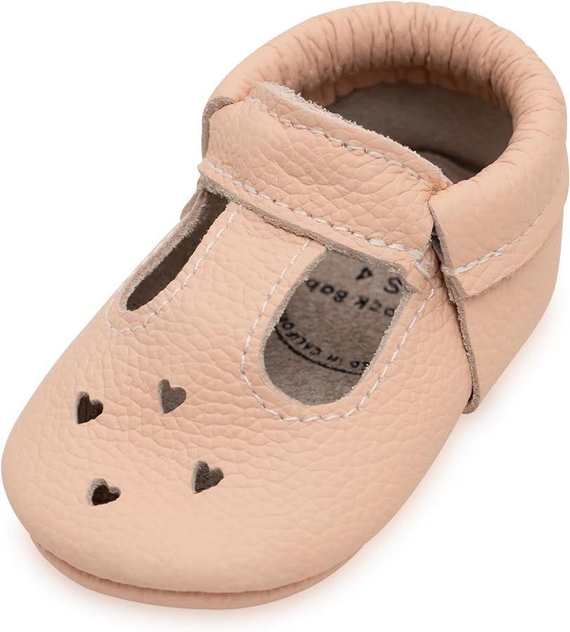BirdRock Baby Mary Jane Moccasins - Genuine Leather Soft Sole Baby Girl Shoes for Newborns, Infan... | Amazon (US)