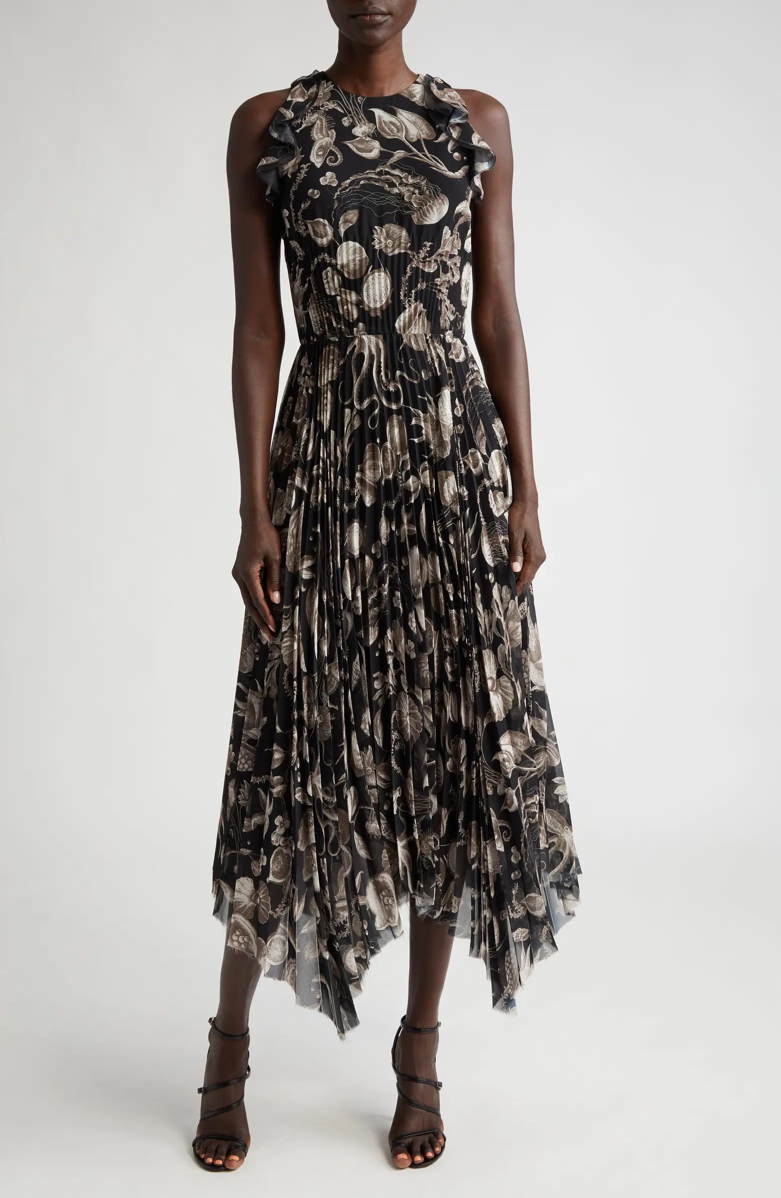 Jason Wu Collection Marine Print Asymmetric Chiffon Dress | Nordstrom | Nordstrom