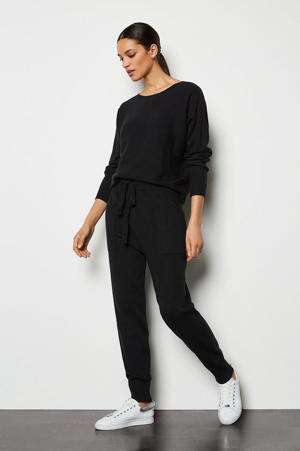 Knit Soft Yarn Cuffed Joggers | Karen Millen UK & IE