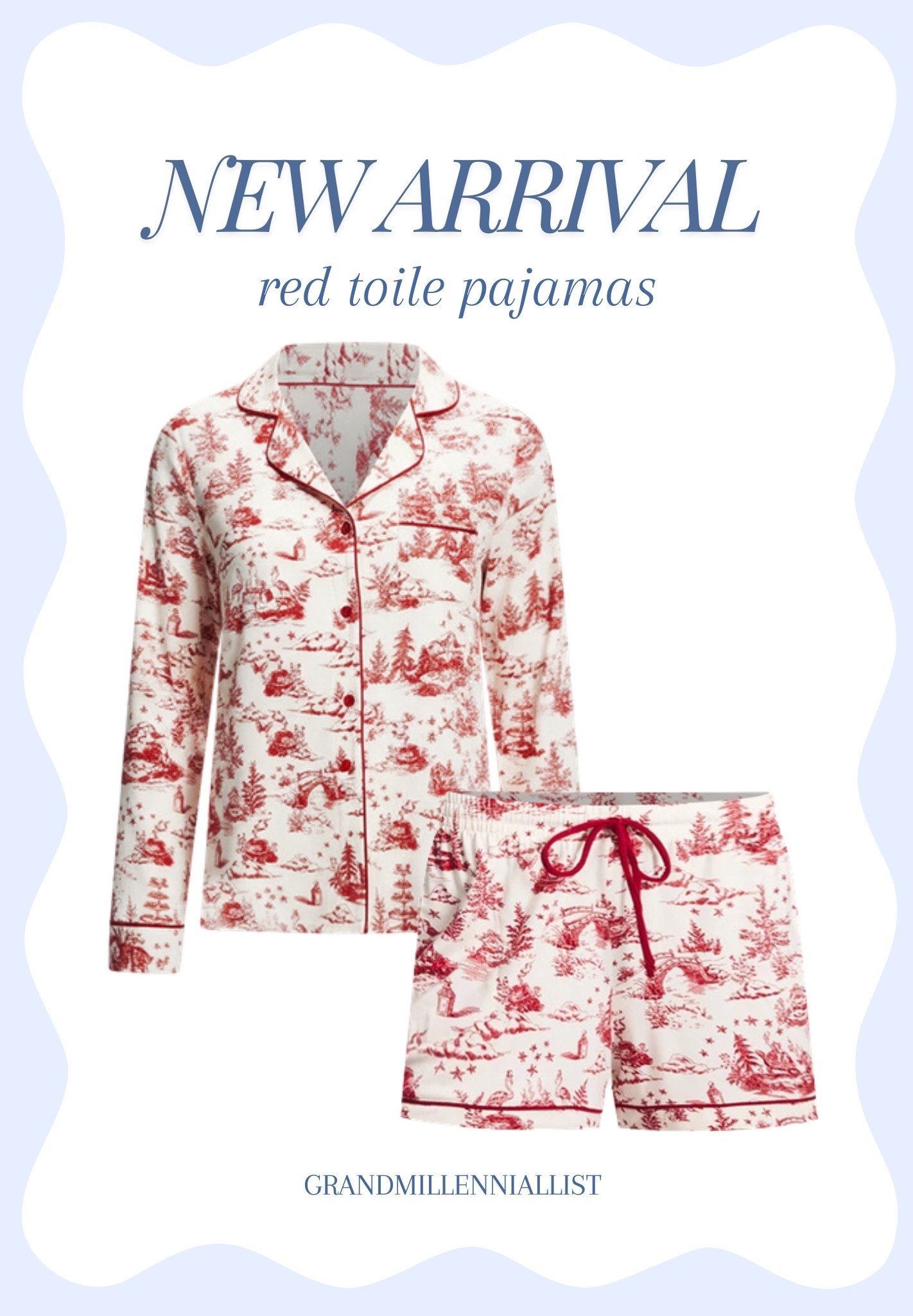 Soma red toile pajamas! I’m always a fan of a red toile anything!

Christmas jammies 
Holiday pajamas

#LTKHoliday #LTKCyberWeek #LTKSaleAlert