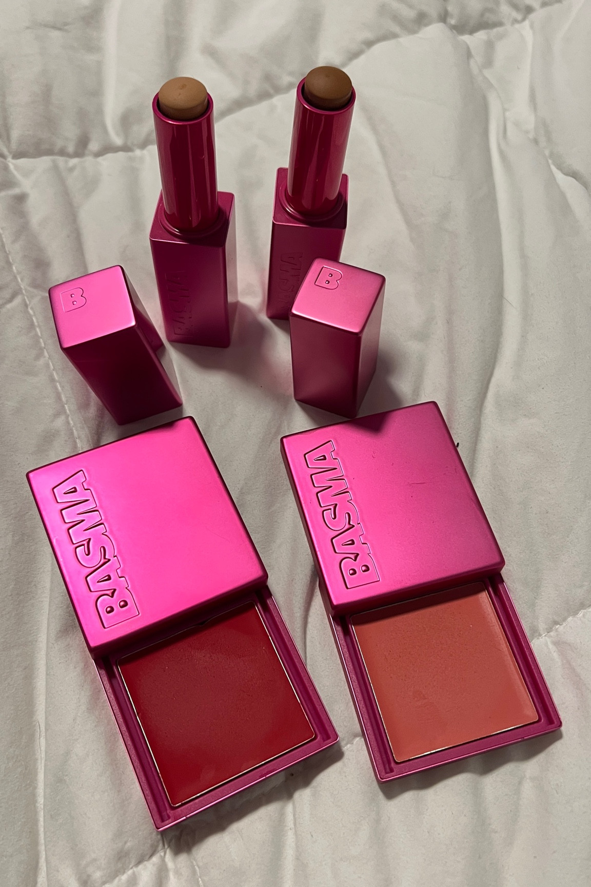 new basma beauty cream blush in cherry red and peach | basma beauty foundation sticks shade 010 and 020 

#LTKGiftGuide #LTKbeauty #LTKfindsunder50