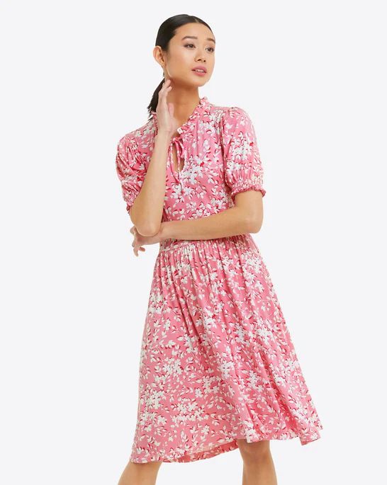 Nanci Knit Dress in Pink Shadow Floral | Draper James (US)
