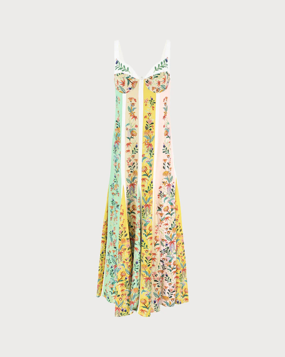 Floral A-Line Slip Maxi Dress | rihoas.com