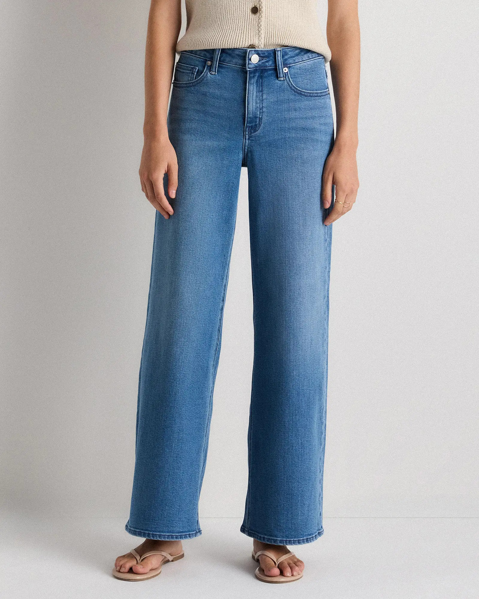 Luna Stretch Wide Leg Jeans in Seaside Blue | Quince