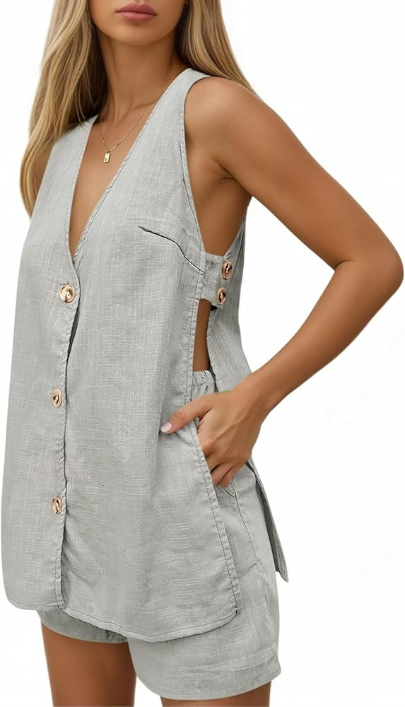 Tankaneo Womens Summer Vacation Outfits Beach Travel Cruise Resort Wear 2 Piece Short Sets Casual... | Amazon (US)