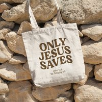 Only Jesus Save Tote Bag, Bible Christian Eco Friendly Shopping Basic Gifts | Etsy (US)