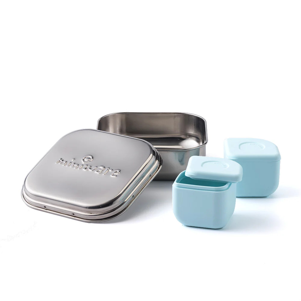 GrowBento Lunch Set Chrome + Aqua | Miniware