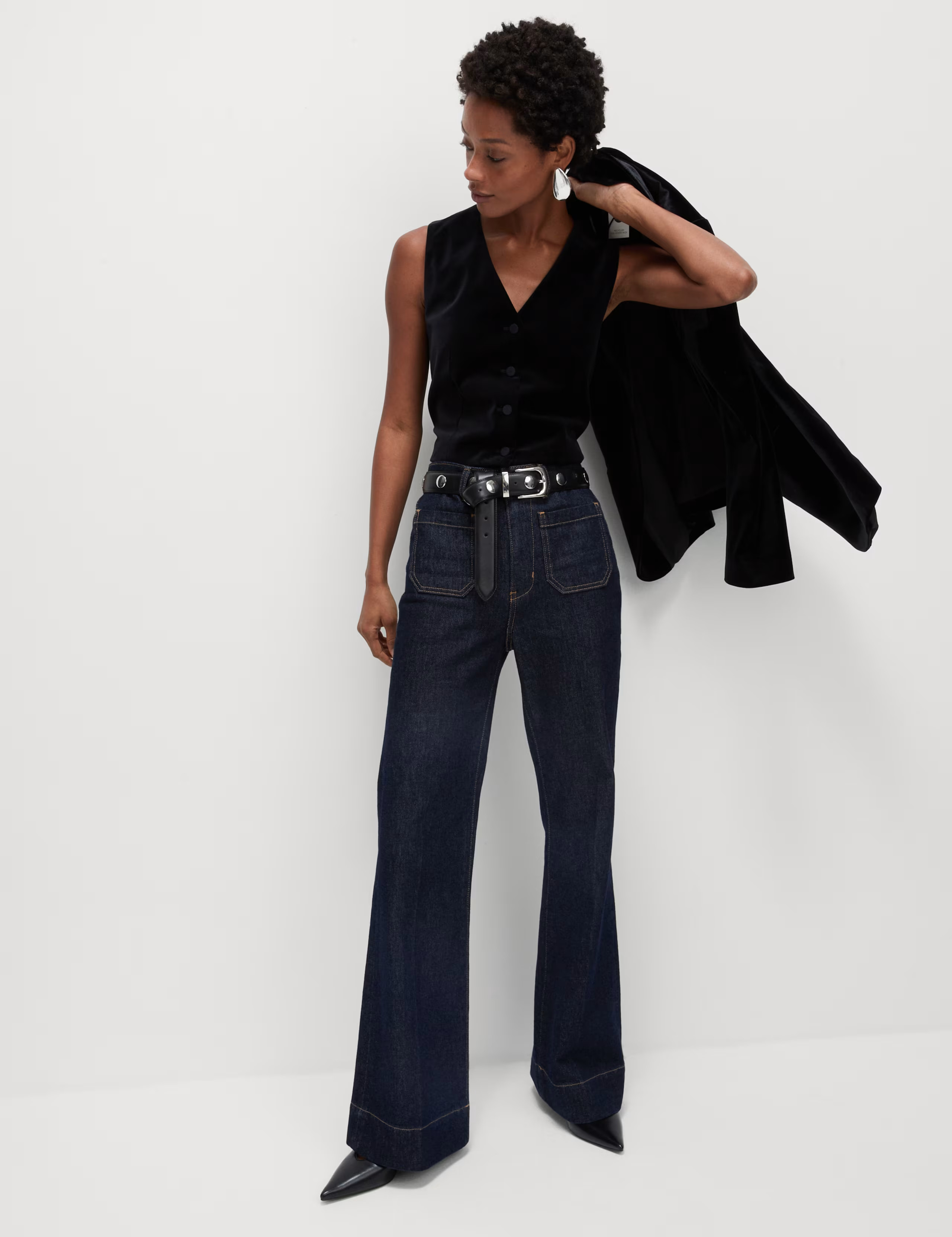 Patch Pocket Flare High Waisted Jeans | Marks & Spencer (UK)