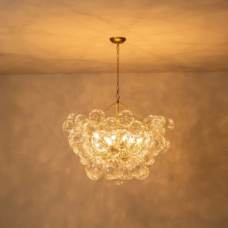 Jibley 8 - Light Textured Glass Bubble Chandelier | Wayfair North America