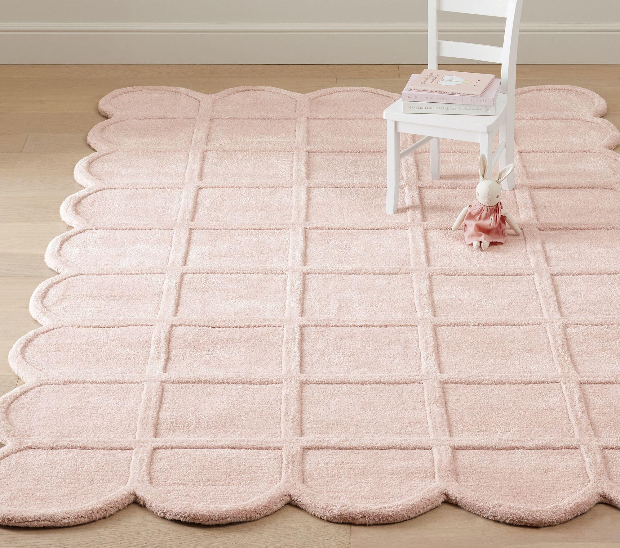 Selena Scallop Area Rug – 5' R – Handmade Wool Area Rugs – Pink – Rugs for Living Room, B... | Amazon (US)