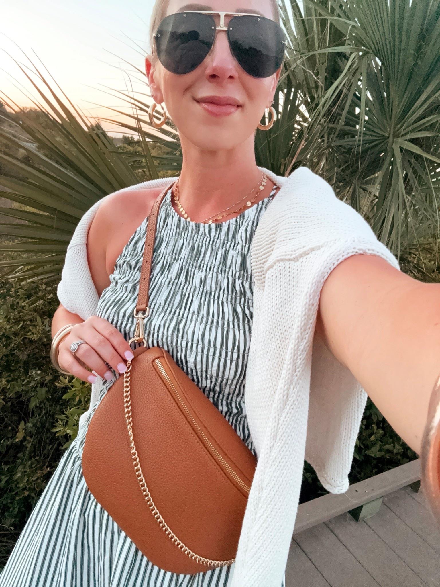 Last nights beach dinner OOTD 🩵 This bag is my absolute favorite right now! Size XS dress (size down, runs big)

Vacation outfits, belt bag, Gigi New York 

#LTKdayinmylife #LTKootd #LTKPetite