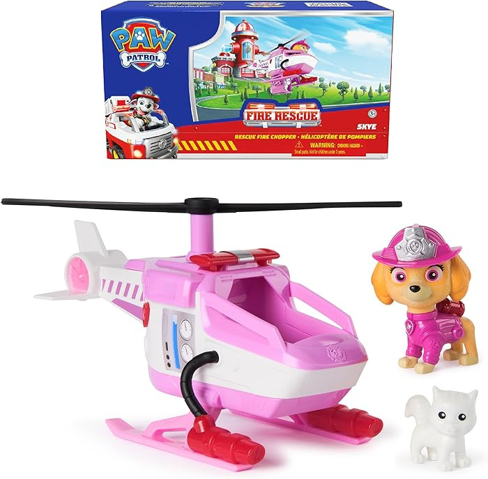 Paw Patrol Fire Rescue: Skye Rescue Fire Chopper with Action Figure, Kitty Friend & Toy Helicopte... | Amazon (US)