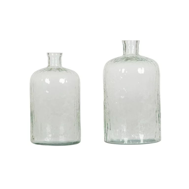 Better Homes & Gardens 9.8" x 6.1" Textured Glass Coastal Vase | Walmart (US)