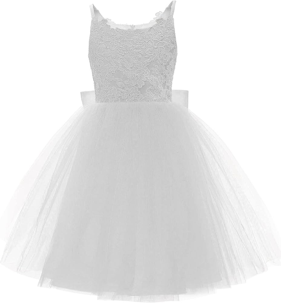 PLwedding Flower Girls Lace Tulle Ball Gowns First Communion Dresses | Amazon (US)