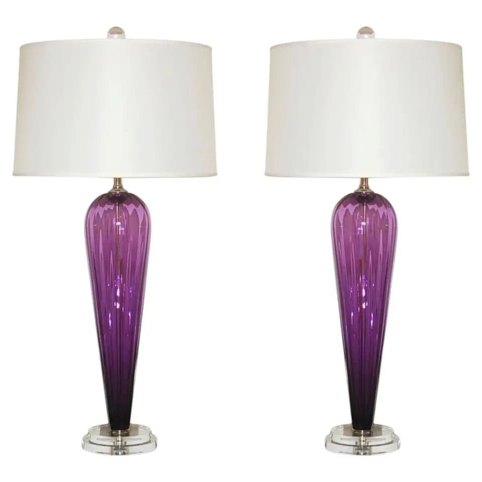 Teardrops of Violet Glass Handblown by Joe Cariati | 1stDibs