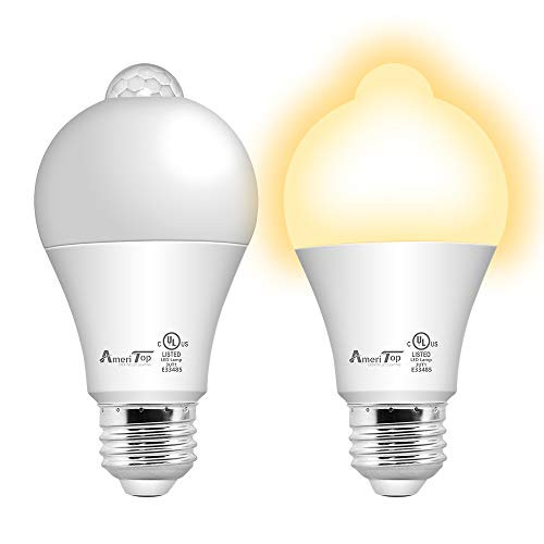 Motion Sensor Light Bulb- 2 Pack, AmeriTop 10W(60W Equivalent) 806lm Motion Activated Dusk to Dawn S | Amazon (US)
