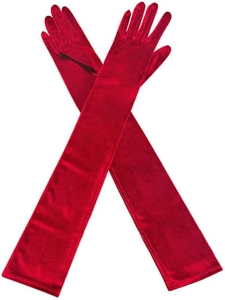 1920s Long Christmas Velvet Gloves, Red Touchable Screen Gloves for Women Costume, Evening Dress ... | Amazon (US)