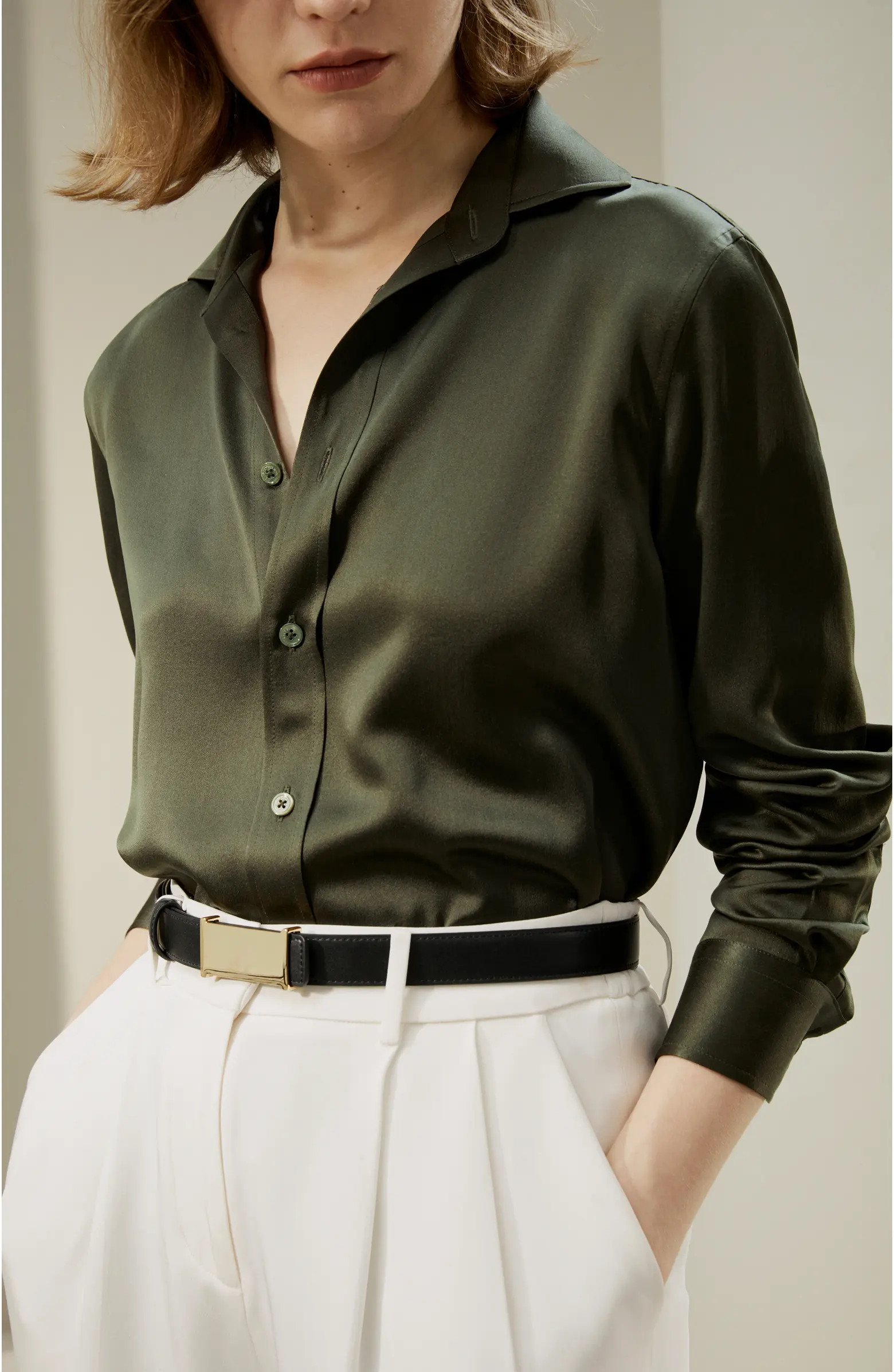 Tailored Button Down Silk Shirt | Nordstrom