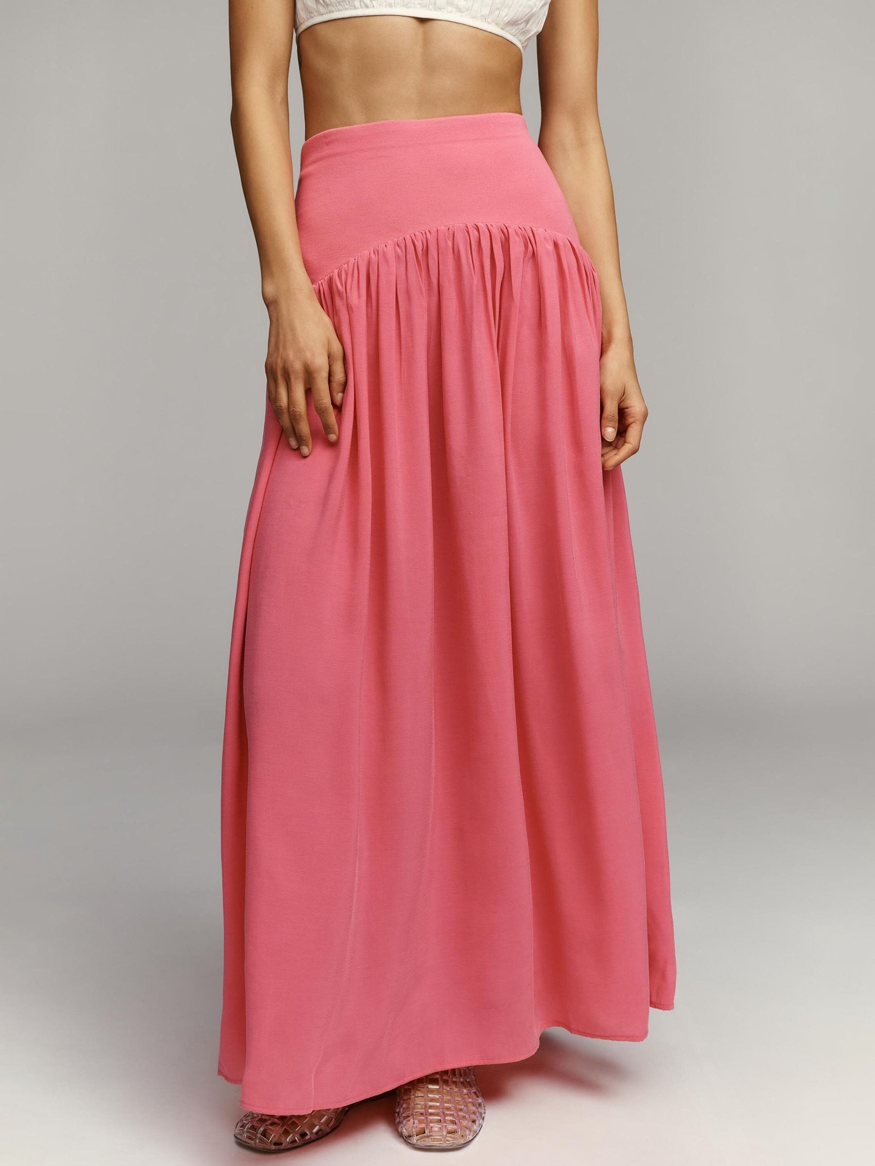Anthropologie Anthropologie Pink Maeve Drop-Waist Maxi Skirt | Next US