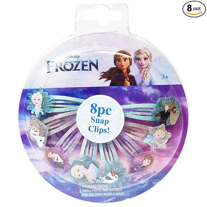 Disney Frozen Kids Hair Clips for Girls Snap Clips 8 Pack Multi Color Ages 3+ | Amazon (US)
