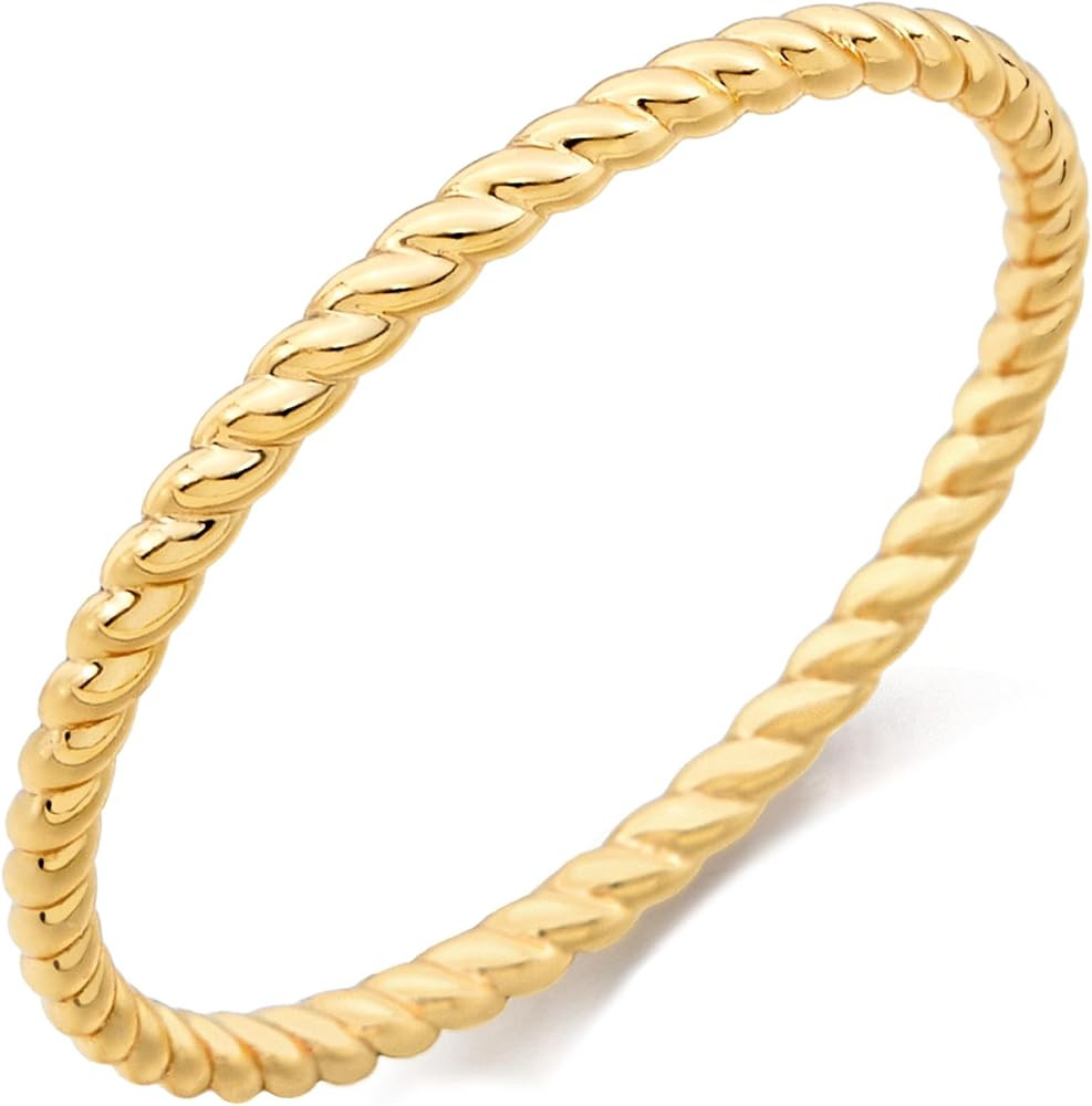 STORYJEWELLERY Gold Plated Rings for Women, Stackable Rings, Gold Plated Wedding Bands for Women,... | Amazon (US)
