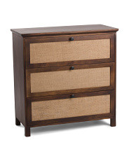 3 Drawer Mango Wood Cabinet With Natural Cane | Marshalls