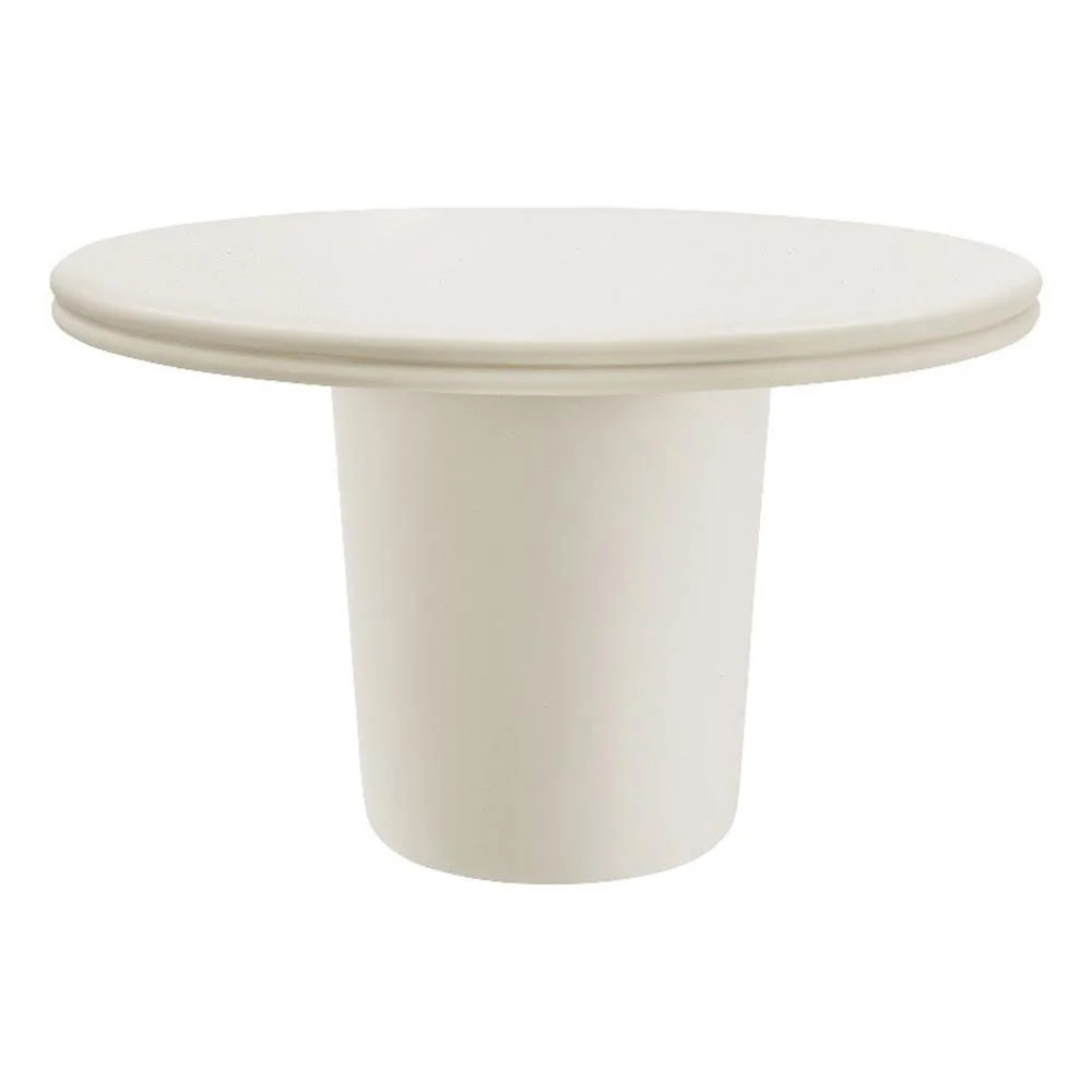 Pemberly Row Contemporary Concrete Round Top Dining Table in White - Walmart.com | Walmart (US)