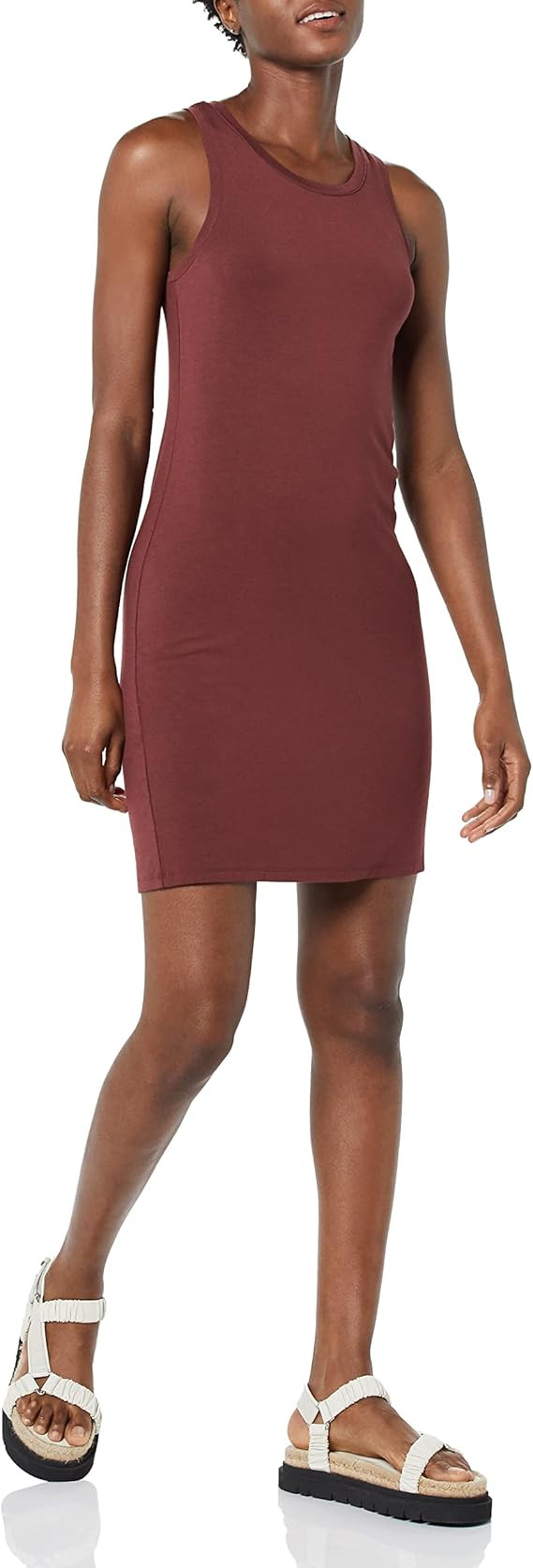 Daily Ritual Women's Lightweight Jersey Slim-Fit Tank Mini Dress | Amazon (US)