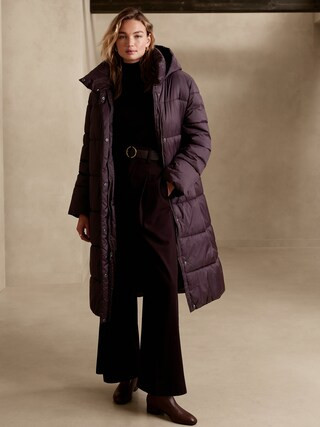 Long Hooded Puffer Jacket | Banana Republic Factory