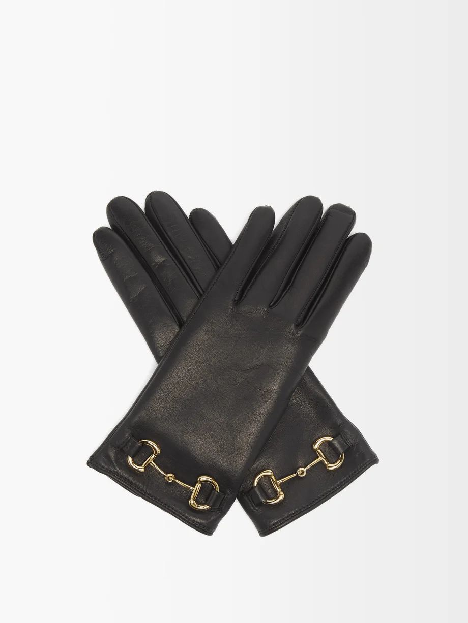 Horsebit cashmere-lined leather gloves | Gucci | Matches (US)