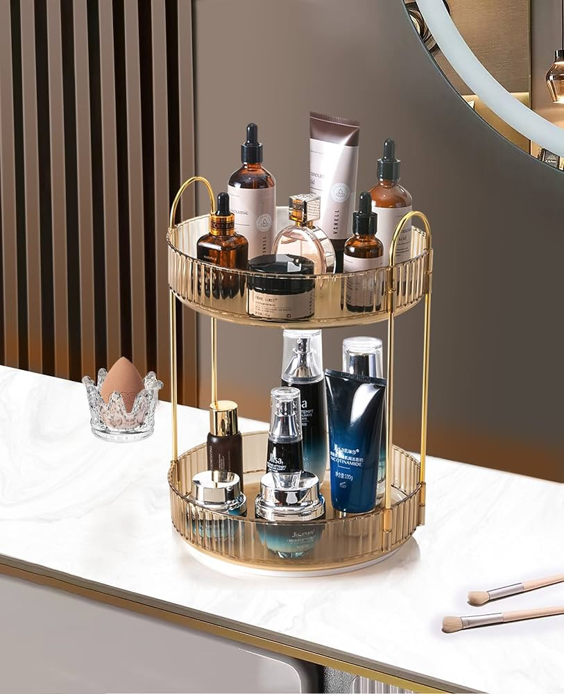 Bemgue Rotating Makeup Organizer for Vanity, Bathroom Organizer Countertop Carousel Spinning Hold... | Amazon (US)
