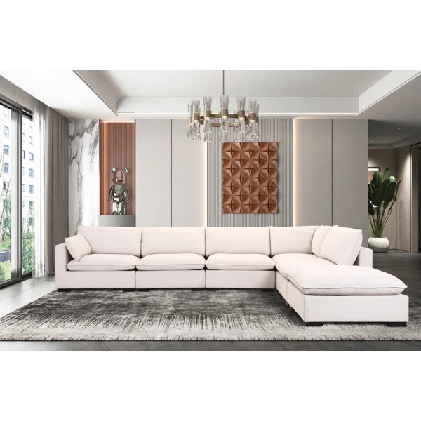 6 - Piece 161" Wide Modular Corner Sectional With Ottoman | Wayfair North America