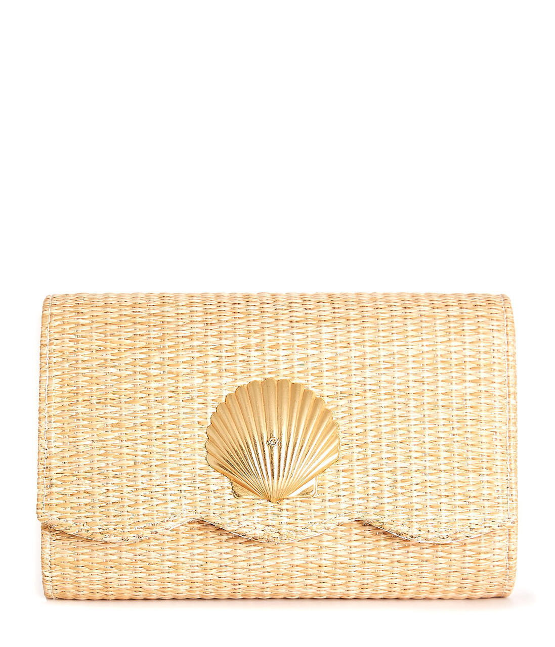 Scalloped Ruby Straw Clutch - Florida Friends | Lisi Lerch Inc