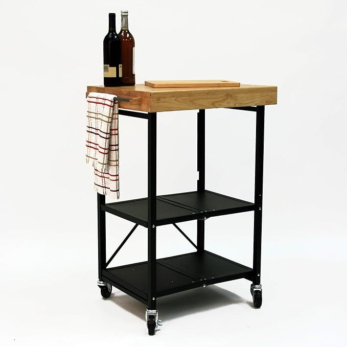 Origami Folding Kitchen Cart on Wheels | for Chefs Outdoor Coffee Wine and Food, Microwave Cart, ... | Amazon (US)