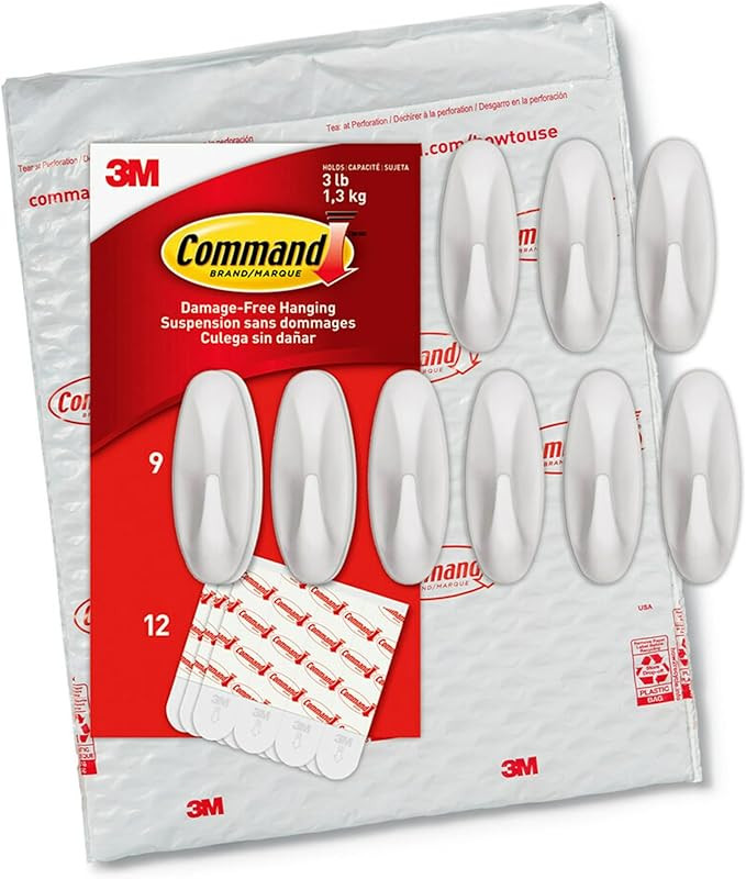 Command Medium Designer Hooks, Damage Free Hanging Wall Hooks with Adhesive Strips, No Tools Wall... | Amazon (US)