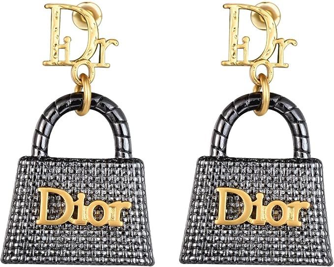 DEIMUGL Gold Plated Dl0R Bag Dangle Earrings DR Jewelry For Women Gift | Amazon (US)