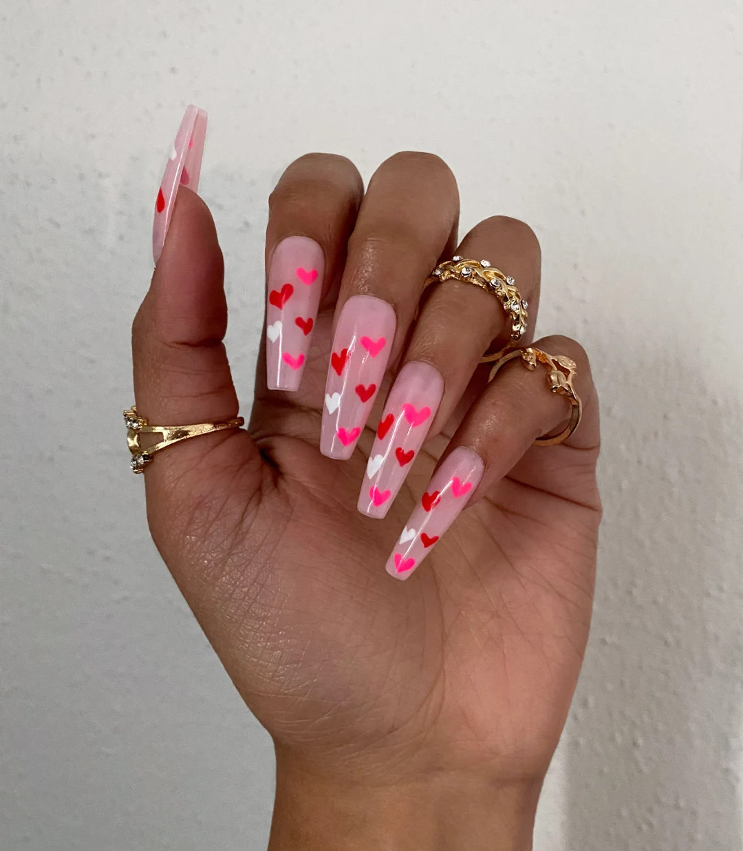 Be Mine  Colorful Hearts Valentines Day Press on Nails - Etsy | Etsy (US)