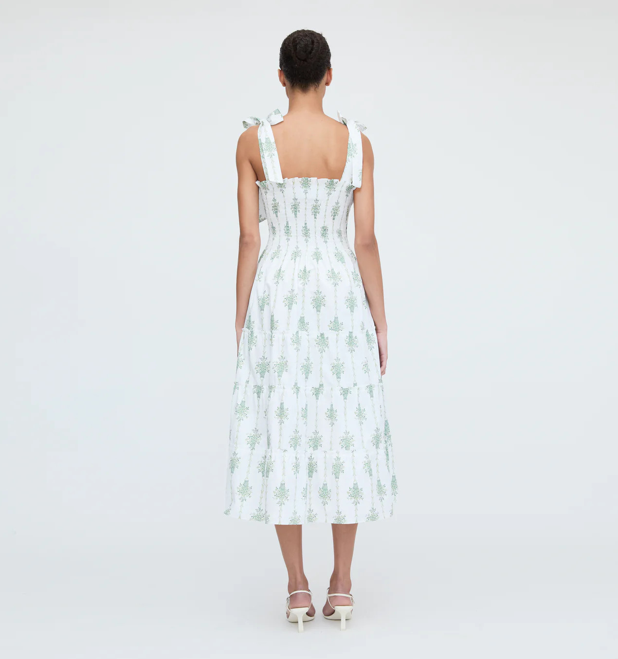 The Ribbon Ellie Nap Dress - Apple Green Basket Stripe | Hill House Home US